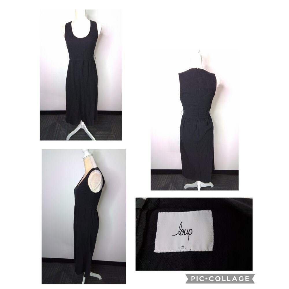 Loup Dress Women's XS Black 100% Cotton Made in NYC #W2781